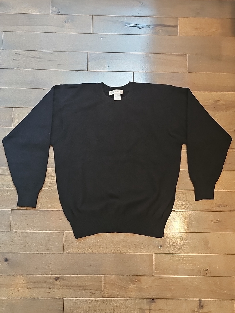 Vintage Preston And York Women's Cashmere Crewneck Sweater, Medium, Black